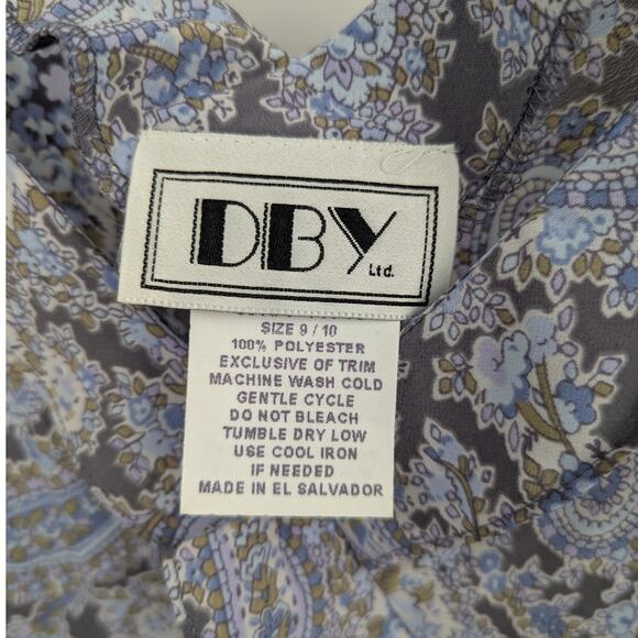 Vtg Y2k Paisley Midi Dress Sz M 9/10 Sleeveless Fairy Whimsical DBY Ltd. Ruffle - Picture 3 of 5